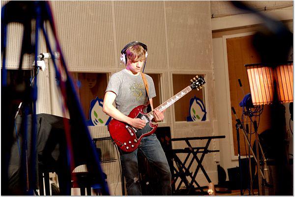 John recording in Abbey Road Studios